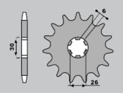 CHT Predná rozeta 568 17 zubov Yamaha Xs 650 75-83, Xs 500