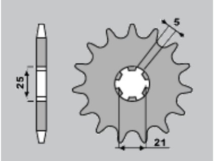 CHT Predná rozeta 569 14 zubov Kawasaki Kx 250 '87-'98, Yamaha Yz 250 '77-'98, Xv 250`89-15