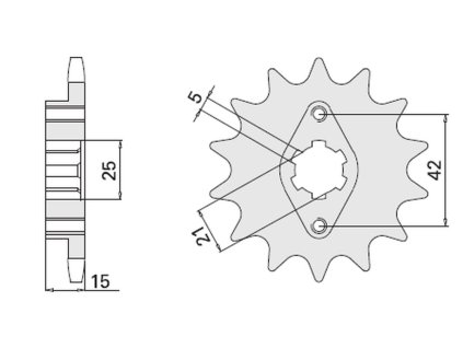 CHT Predná rozeta 7003 15 zubov Ducati Pantah 350 500/650 81-82