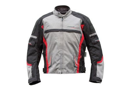 ROLEFF Bunda textilná krátka model Gs1824 s membránou Wind-Tex s vyberateľnou podšívkou Thermo čierna/sivá/červená