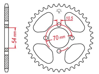 JT SPROCKETS Zadná rozeta JTR1206 42 zubov Honda CBR 125 '04-'10 (JC34/39) – farba: čierna