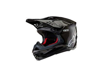 ALPINESTARS Motokrosová prilba S-M10 22.06 Solid – lesklý karbón