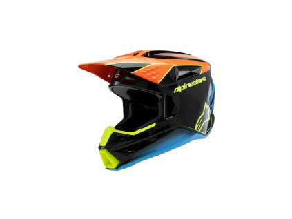 ALPINESTARS Detská motokrosová prilba S-M3 Youth Fray – čierna/oranžová/žltá fluo
