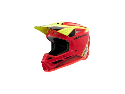 ALPINESTARS Detská motokrosová prilba S-M3 Youth Fray – červená/žltá fluo/čierna