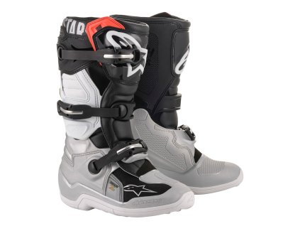 ALPINESTARS Detské motokrosové čižmy Tech 7S – čierna/strieborná/biela/zlatá