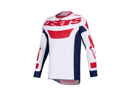 ALPINESTARS Motokrosový dres Racer Riway – biela/modrá/červená