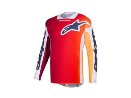 ALPINESTARS Motokrosový dres Racer Portl – červená/sivá/tmavosivá