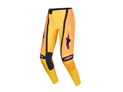 ALPINESTARS Motokrosové nohavice Techstar Nomur – oranžová/žltá/ružová