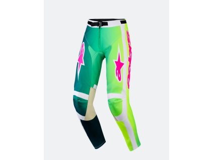 ALPINESTARS Detské motokrosové nohavice Youth Fluid Portl – zelená/biela/čierna
