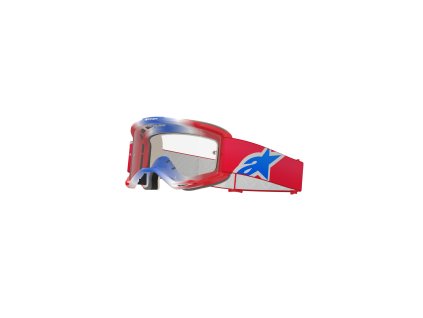 ALPINESTARS Motokrosové okuliare Vision 5 Corp – červená/biela/modrá, číre sklo