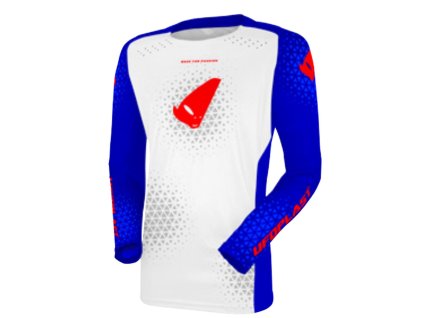 UFO 2026/09 KOSZULKA JERSEY SITRAX CROSS KOLOR BIAŁY / NIEBIESKI / CZERWONY ROZMIAR L - KOLEKCJA 2026/2027 (Veľkosť L)