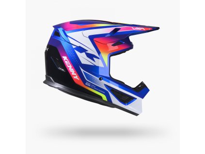Kenny Track Graphic + Candy Blue Helmet – bočný pohľad