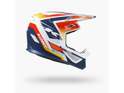 Kenny Track Graphic + Focus Orange Navy Helmet – bočný pohľad