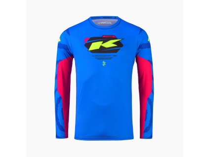 KENNY RACING KOSZULKA CROSS/ENDURO FORCE SPIRAL BLUE KOLOR NIEBIESKI/ŻÓŁTY FLUO/CZERWONY ROZMIAR S (Veľkosť S)