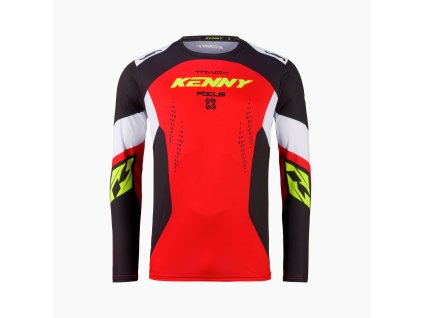 KENNY RACING KOSZULKA CROSS/ENDURO TRACK FOCUS RED NEON KOLOR CZERWONY/CZARNY/BIAŁY ROZMIAR S (Veľkosť S)