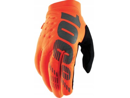100 PROCENT NOWOŚĆ RĘKAWICE CROSS/ENDURO BRISKER YOUTH JUNIOR SOFTSHELL ORANGE FLUO/BLACK KOLOR POMARAŃCZOWY FLUO/CZARNY ROZMIAR S (Veľkosť S)