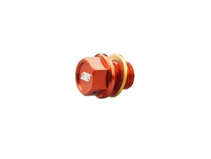 SCAR Výpustná Skrutka oleja s Magnetom KTM SX / SXF / EXCF, Husqvarna TC / TX / FE / FX, Gas Gas MC / EC / EX oranžová