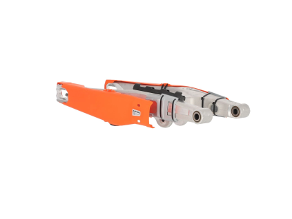 ACERBIS kryty kyvnej vidlice Tekemagnet, strieborná / oranžová, SKU 0024875.215 – ukážka osadenia na kyvnej vidlici