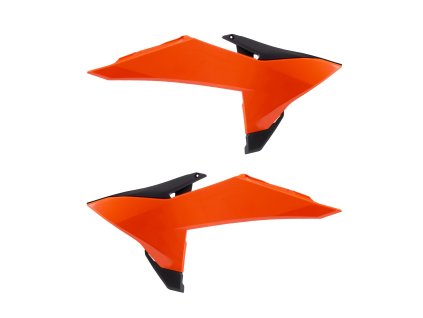 POLISPORT Kryty chladičov KTM SX/SXF/XC/XC-F 125/150/250/350/450 '25-'26; EXC/EXC-F/XC-W 125/150/250/350/450 '26 oranžové/čierne