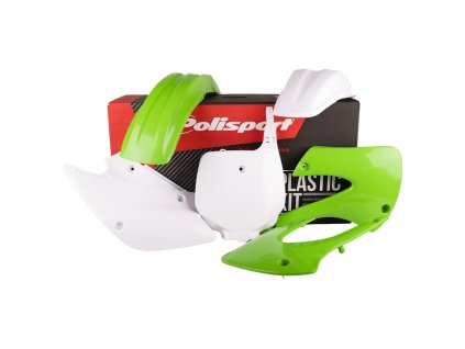 POLISPORT Sada plastov Kawasaki KX 85/100/112 '01-'13 zelená/biela OEM