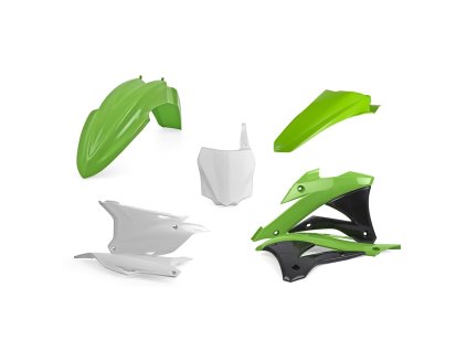 POLISPORT Sada plastov Kawasaki KX 85/100/112 '14-'22 zelená/biela OEM