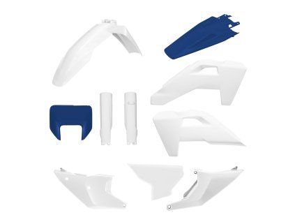 POLISPORT Sada plastov Husqvarna TE / FE (26) – biela / modrá OEM