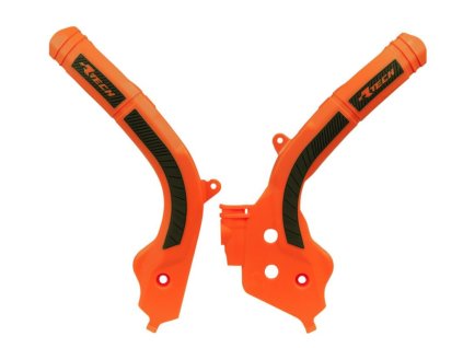 RTECH Kryty rámu Bi-Material Super Grip KTM SX 125/150 '16-18, SX 250 '17-18, EXC/EXCF 250/350/450 '17-19, SXF 250/350/450 '16-18 oranžové/čierne