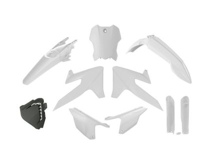 RTECH Sada plastov s Krytmi tlmičov Triumph TF 250 x (24–26), TF 450 RC (25–26) – biela
