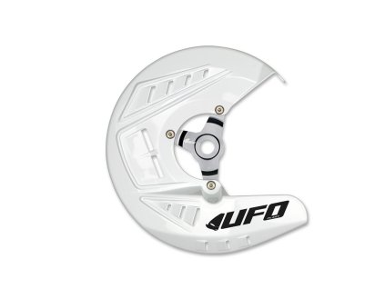 UFO Kryt predného brzdového kotúča HONDA CRF 250 / 450 X '04-'18, CRF 250 / 450 R '04-'26, CRF 250 RX '19-'21, CRF 450 RX '17-'20, CR 125 / 250 R '04-'07, CRF 300 RX '19-'26, CRF 250 RX '22-'26 – biely
