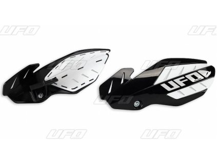 UFO Chrániče rúk Flame KTM SX 125 (16), SX 250 (14–16), EXC 250/300 (14–16), SXF/EXCF (14–16) – čierno-biele (s Uchyteniami)