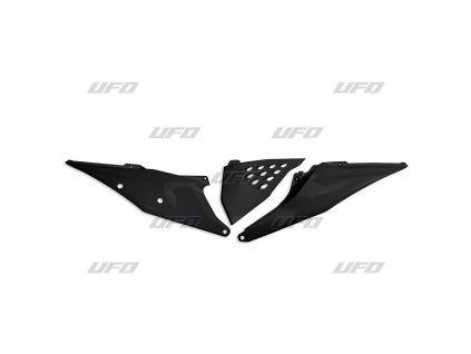 UFO Bočné tabuľky KTM SX/SXF 125/150/250/350/450 '19-'22, EXC 125 '20-'21, EXC/EXCF 150/250/300/350/450/500 TPI '20-2023 + kryt vzduchového filtra s ventilačnými otvormi – čierne