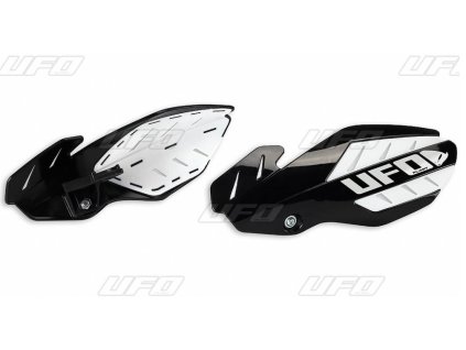 UFO Chrániče rúk Flame Suzuki RMZ 250/450 (12–17) – čierno-biele (s uchyteniami)
