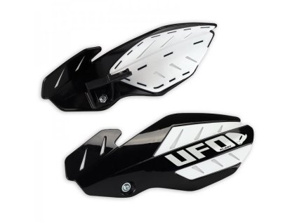 UFO Chrániče rúk Flame Yamaha YZ 125/250 (14–17) – čierno-biele (s uchyteniami)