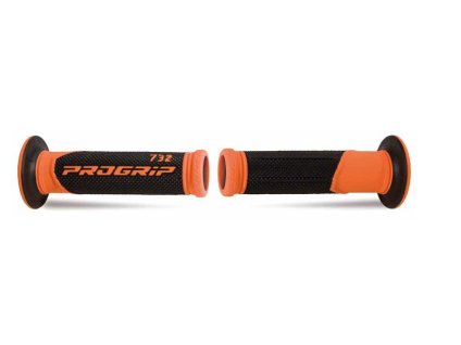 PROGRIP Gripy (rukoväte) PG732 Road (22+25 mm, dĺžka 125 mm) – oranžové fluo/čierne, dvojzložkové