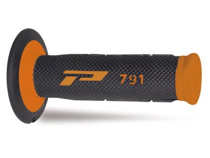 PROGRIP Gripy (rukoväte) PG791 Off Road 22+25 mm 115 mm – biele/oranžové fluo dvojzložkové