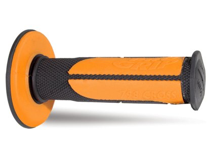 PROGRIP Gripy (rukoväte) PG798 Off Road 22+25 mm 115 mm – čierne/oranžové dvojzložkové Half Waffle