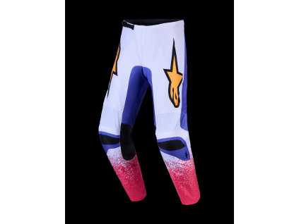 ALPINESTARS Motokrosové nohavice Fluid Drag 2027 – svetloorgovánová/modrá Iris/zlatá