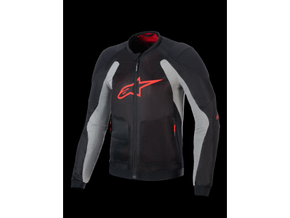ALPINESTARS Priedušná moto bunda Troop-Air – čierna/popolavá sivá/jasná červená