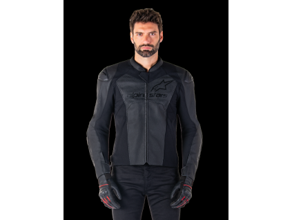ALPINESTARS Kožená moto bunda Faster V3 Airflow – čierna/čierna