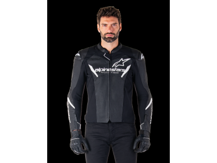 ALPINESTARS Kožená moto bunda Faster V3 Airflow – čierna/biela