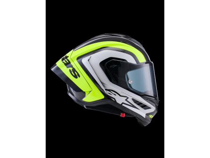 ALPINESTARS Integrálna prilba Supertech R10 Arius ECE 22.06 – čierna/strieborná/žltá fluo lesklá