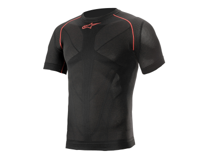 ALPINESTARS Funkčné tričko s krátkym rukávom Ride Tech V2 Summer Short Sleeve – čierna/červená