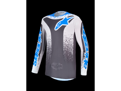 ALPINESTARS Motokrosový dres Fluid Drag 2027 – kamenná sivá/svetloorgovánová/modrá UCLA