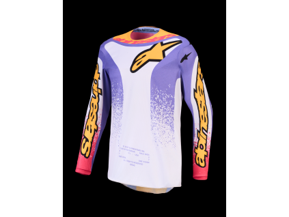 ALPINESTARS Motokrosový dres Fluid Drag 2027 – svetloorgovánová/modrá Iris/zlatá