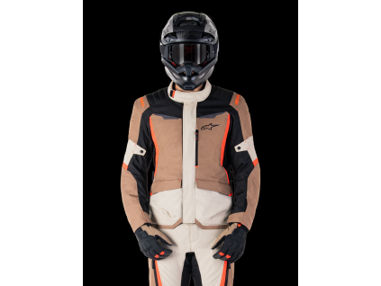 ALPINESTARS Nepremokavá moto bunda ST-1 Waterproof – tmavá kaki/piesková/čierna/červená fluo