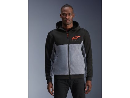 ALPINESTARS Ochranná moto mikina Chrome V2 Sport – čierna/sivá melírovaná/červená fluo