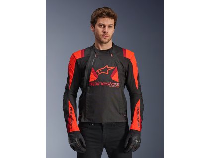 ALPINESTARS Modulárna priedušná moto bunda T-Stunt Air – čierna/červená fluo/tmavá červená