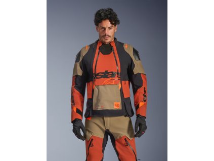 ALPINESTARS Textilná moto bunda Harok Pro Drystar XF Laminated – orechová/tehlová/čierna