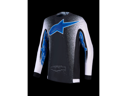 ALPINESTARS Motokrosový dres Supertech Hiten AFD 2027 – čierna/svetloorgovánová/modrá Blithe