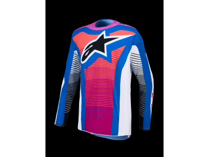 ALPINESTARS Motokrosový dres Techstar Maven 2027 – biela/koralová Hot Coral/modrá Blithe